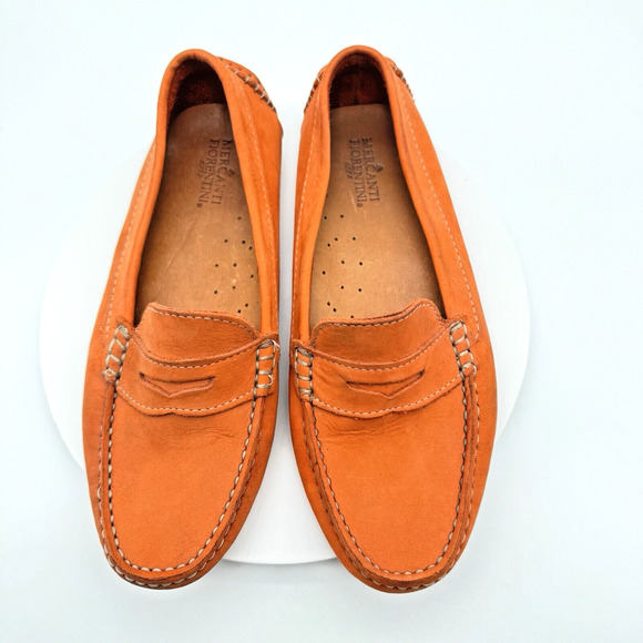 Mercanti Fiorentini Shoes - Mercanti Fiorentini Driving Loafers Women's 6B Orange Suede Colorful Fun Artsy